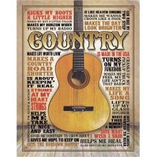 Country Music Made In America. Tin Sign
